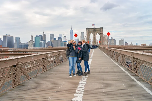 Passarela pedonal da Brooklyn Bridg — Fotografia de Stock