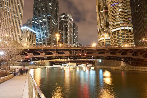 Chicago at night time — Stock Photo, Image