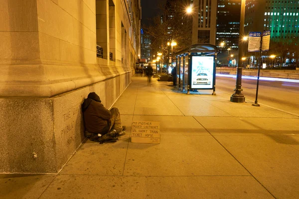 无家可归的人在芝加哥 — 图库照片