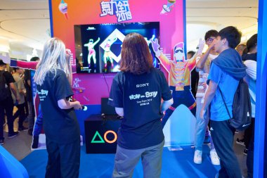 SHENZHEN, ÇİN - CIRCA Nisan 2019: Sony Expo 2019, Shenzhen, Çin.