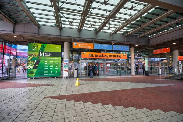 Munich Alemania Circa Enero 2020 Entrada Terminal Aeropuerto Múnich — Foto de Stock