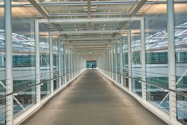 Munich Allemagne Circa Janvier 2020 Chemin Pont Observation Terminal Aéroport — Photo
