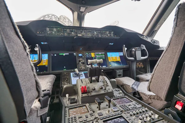 Bangkok Thailand Circa Januar 2020 Innenaufnahme Des Cockpits Einer Boeing — Stockfoto