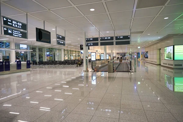 Munich Germany Circa January 2020 Moving Walkway Munich Airport — Stock Photo, Image