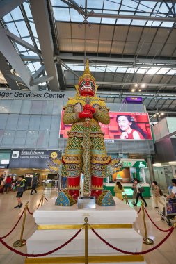 BANGKOK, THAILAND - CIRCA JANUARY, 2020: Suvarnabhumi Havaalanı 'nın içi.
