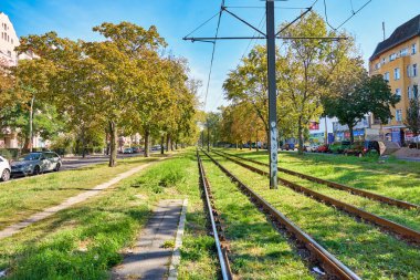 BERLİN, Almanya - CIRCA EPTEMBER, 2019: Gündüz Berlin sokak manzarası.