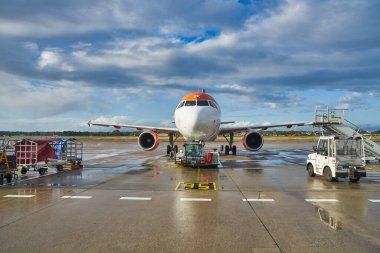 BERLİN, GERMANY - CIRCA SEPTEMBER, 2019: easyJet Airbus A320-214 Berlin Tegel 