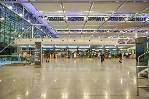 Munich Allemagne Circa Janvier 2020 Zone Enregistrement Terminal Aéroport Munich — Photo