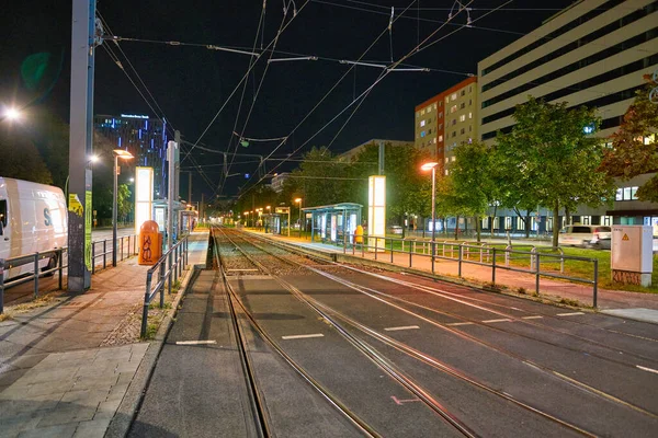 Berlijn Duitsland Circa September 2019 Uitzicht Straatniveau Van Berlijn Nachts — Stockfoto