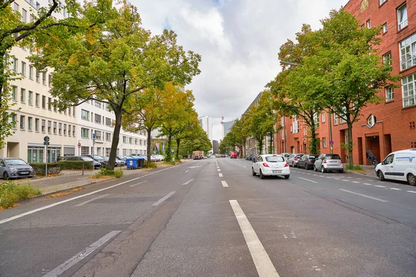 Berlino Germania Circa Settembre 2019 Veduta Stradale Una Strada Berlino — Foto Stock