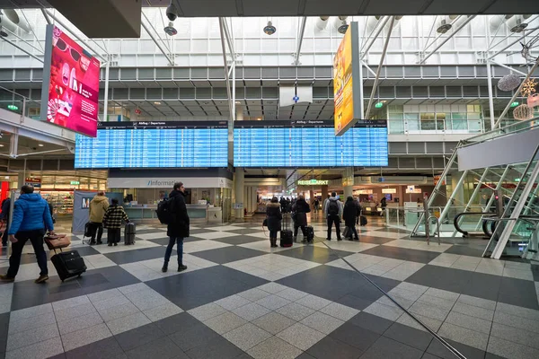 Munich Alemanha Circa Janeiro 2020 Tiro Interior Terminal Aeroporto Munique — Fotografia de Stock