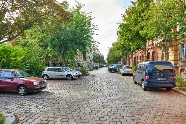 Berlin Németország Circa Szeptember 2019 Utcaszintű Kilátás Egy Berlini Útra — Stock Fotó