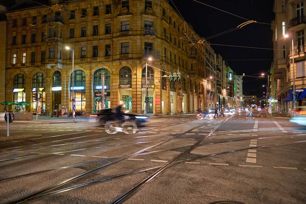 Berlim Alemanha Circa Septembro 2019 Vista Rua Berlim Noite — Fotografia de Stock