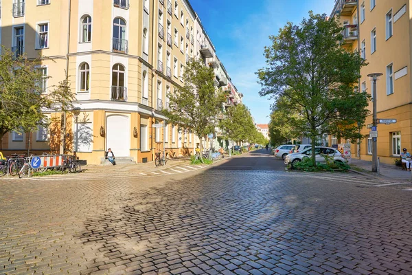 Berlim Alemanha Circa Septembro 2019 Vista Rua Uma Estrada Berlim — Fotografia de Stock