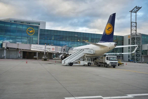 Frankfurt Main Alemania Circa Enero 2020 Avión Operado Por Lufthansa — Foto de Stock