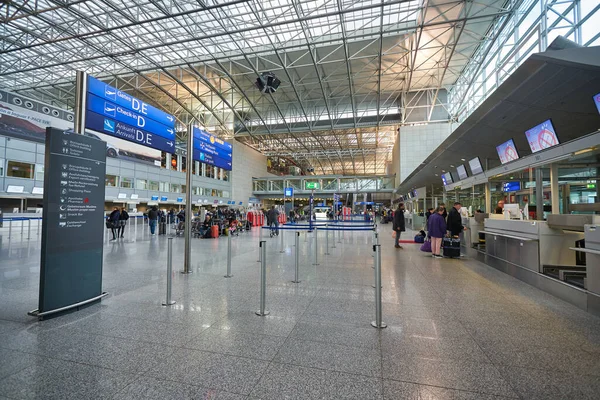 Frankfurt Main Allemagne Circa Janvier 2020 Zone Enregistrement Aéroport Francfort — Photo