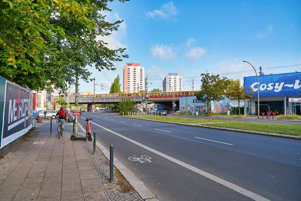 Berlim Alemanha Circa Septembro 2019 Vista Rua Uma Estrada Berlim — Fotografia de Stock