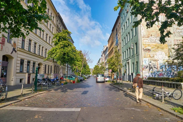 Berlim Alemanha Circa Septembro 2019 Vista Rua Uma Estrada Berlim — Fotografia de Stock