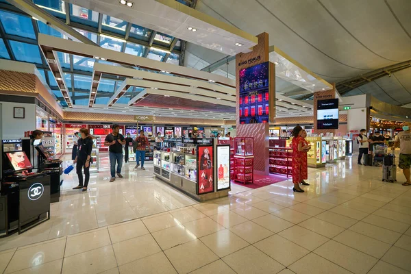 Bangkok Thailand Circa January 2020 Tembakan Interior Dari Bandara Suvarnabhumi Stok Foto Bebas Royalti