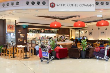  Pacific Coffee cafe in airport  clipart
