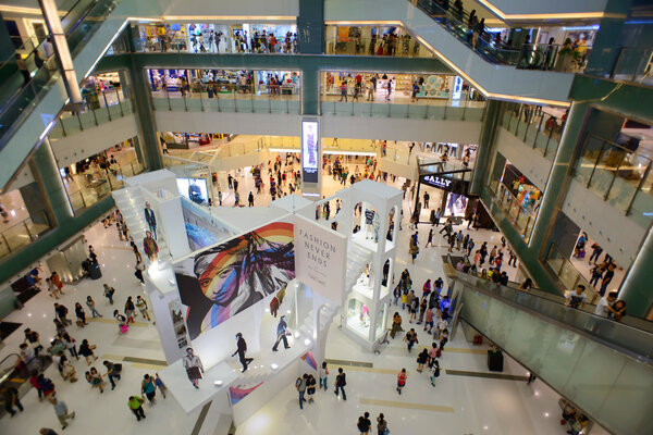 HONGKONG - MAY 17: shopping center interior on May 17, 2014 in Hongkong, China. Hong Kong has many nicknames, but the most famous is 