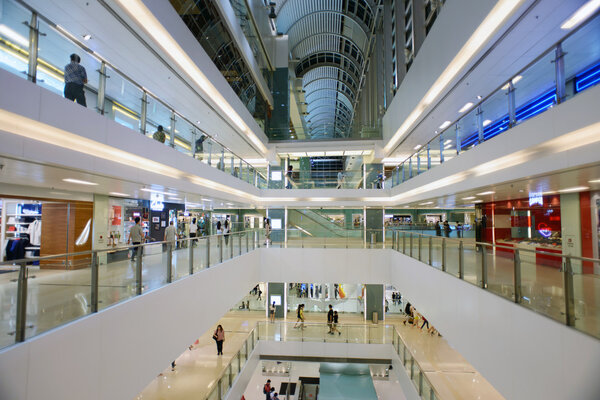 HONGKONG - MAY 17: shopping center interior on May 17, 2014 in Hongkong, China. Hong Kong has many nicknames, but the most famous is 