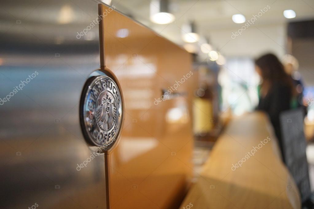 SAINT PETERSBURG - SEP 01: Starbucks Cafe interior in Pulkovo Airport on September 01, 2014 in Saint Petersburg, Russia. Starbucks is the largest coffeehouse company in the world, with more then 23000 stores
