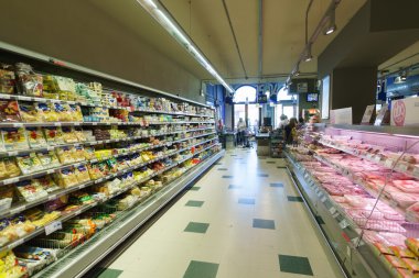 supermarket interior in Venice clipart