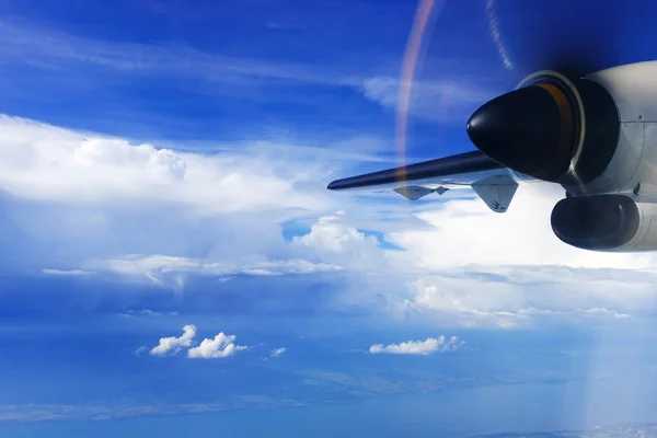 ターボプロップ航空機からの眺め — ストック写真