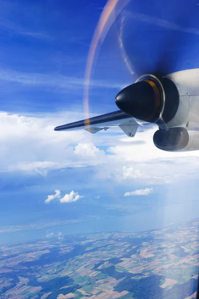 Pohled z turbovrtulových letadel — Stock fotografie