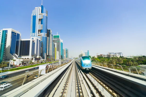 View from the Dubai metro car — Stock Photo, Image