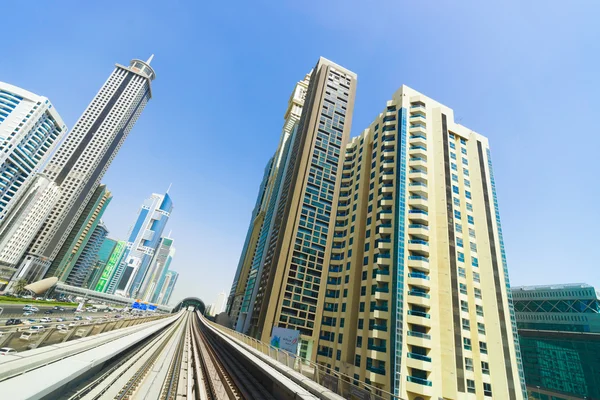 View from the Dubai metro car — Stock Photo, Image