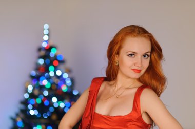 Noel tatili sırasında kadın