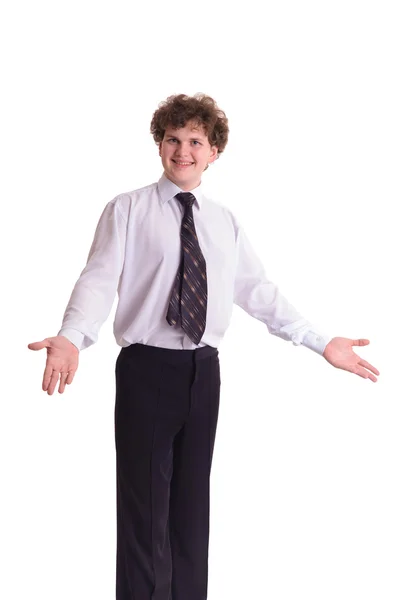 Young business man on white — Stock Photo, Image