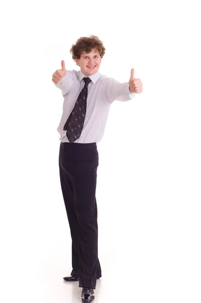 Joven hombre de negocios en blanco — Foto de Stock