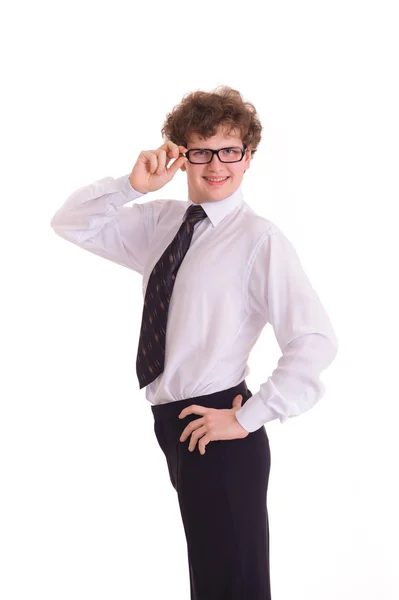 Ung affärsman på vit — Stockfoto