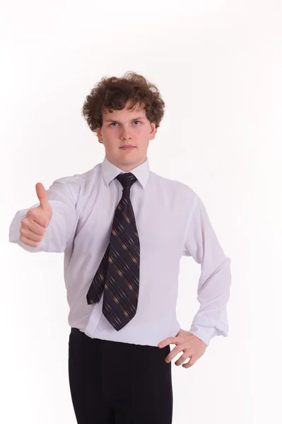 Young business man on white — Stock Photo, Image