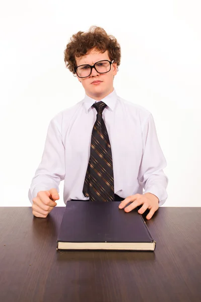 Young business man on white — Stock Photo, Image