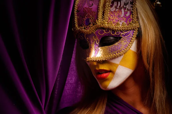 Mystery woman with mask — Stock Photo, Image