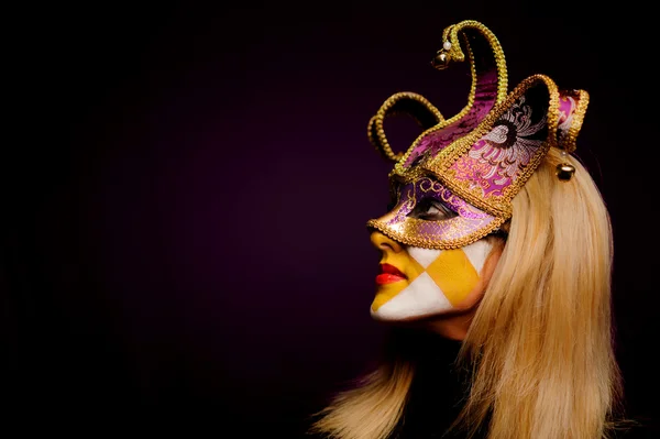 Mystery woman with mask — Stock Photo, Image