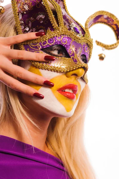 Donna misteriosa con maschera — Foto Stock