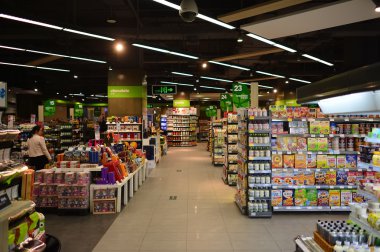 Shenzhen süpermarkette müşteri