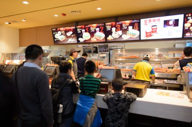 Customers in KFC restaurant