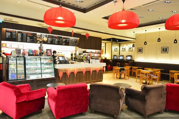 Cliente en Pacific Coffee café — Foto de Stock