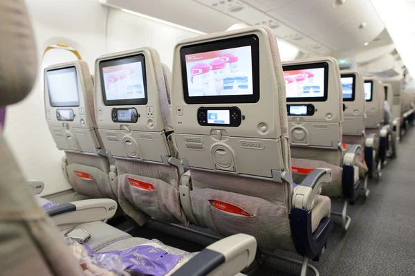 Interior da aeronave Airbus A380 — Fotografia de Stock