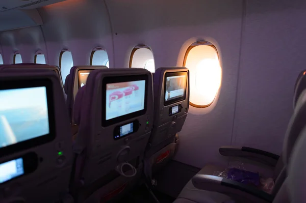 Interior da aeronave Airbus A380 — Fotografia de Stock