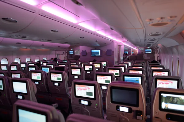 Interior da aeronave Airbus A380 — Fotografia de Stock