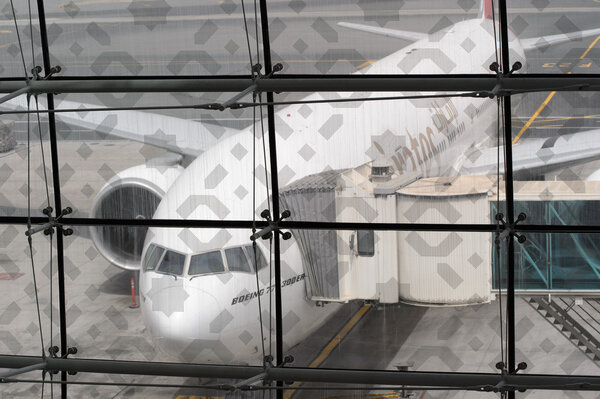 Boeing-777 docked in Dubai airport