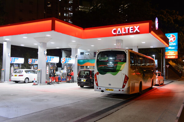 Fuel station at evening