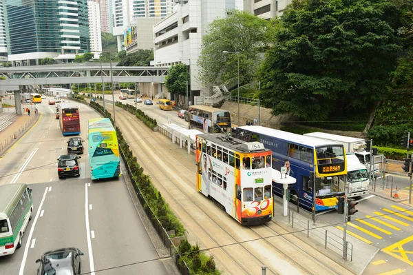 Hk street Tramvayda Çift katlı — Stok fotoğraf